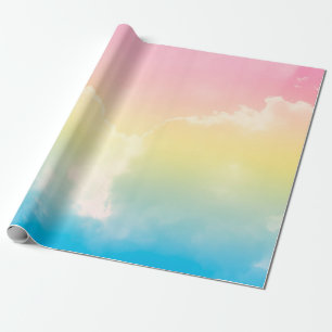 cloud background with a pastel coloured gradient.  wrapping paper