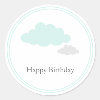 Cloud birthday stickers