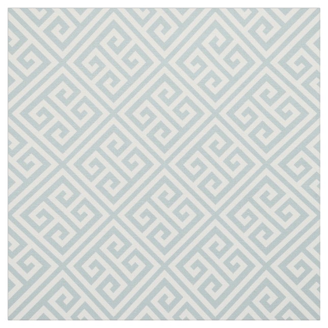 Cloud Blue Greek Key Fabric (Swatch)