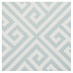 Cloud Blue Greek Key Large Scale Fabric