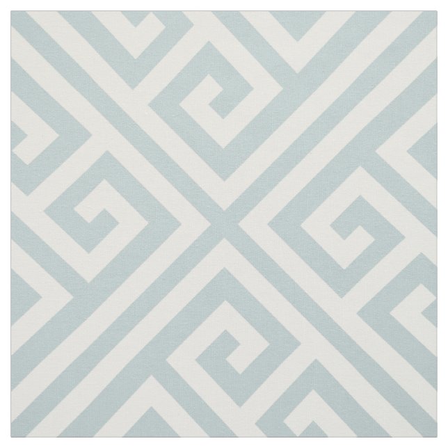 Cloud Blue Greek Key Large Scale Fabric (Swatch)