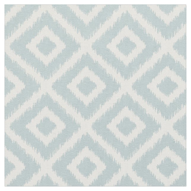 Cloud Blue Ikat Diamonds Fabric (Close Up)