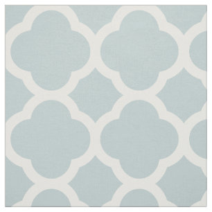 Cloud Blue Modern Quatrefoil Large Scale Fabric