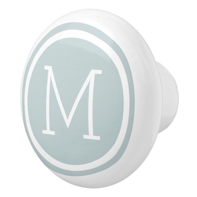 Cloud Blue Monogram Personalised Drawer Knob (Right)
