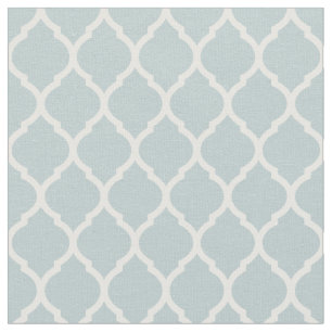 Cloud Blue Moroccan Quatrefoil Fabric