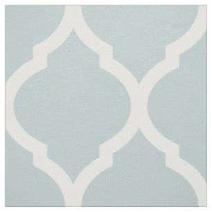 Cloud Blue Moroccan Quatrefoil Large Scale Fabric