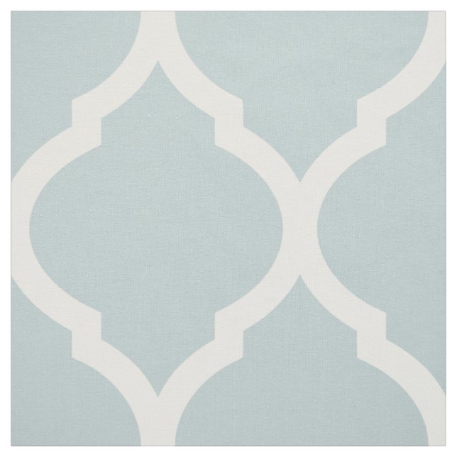 Cloud Blue Moroccan Quatrefoil Large Scale Fabric (Swatch)
