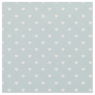 Cloud Blue Polka Dot Hearts Fabric
