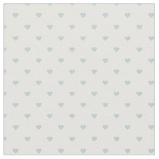 Cloud Blue Polka Dot Hearts Fabric