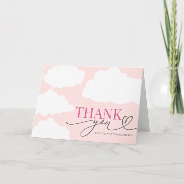 Cloud Bridal Shower Thank You Card (Front)
