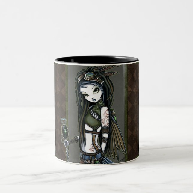 "Cloud Burst" Steampunk Aviatrix Fairy Mug (Center)