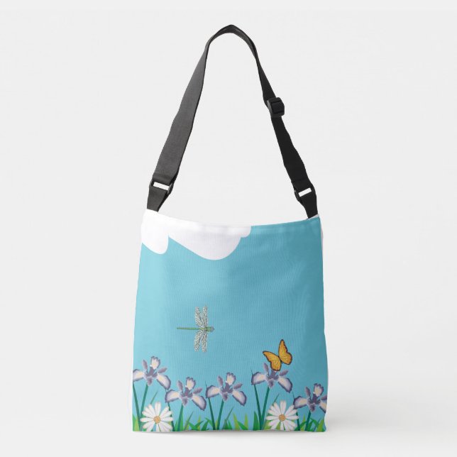 cloud butterfly flower Crossbody Bag (Front)