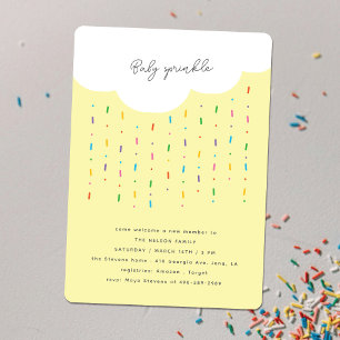 Cloud & Candy Sprinkles Yellow Baby Sprinkle Invitation