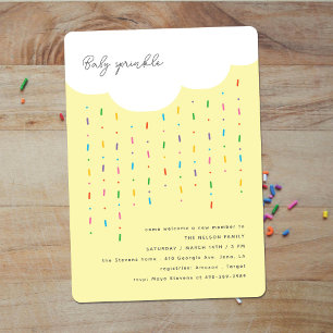 Cloud & Candy Sprinkles Yellow Baby Sprinkle Invitation