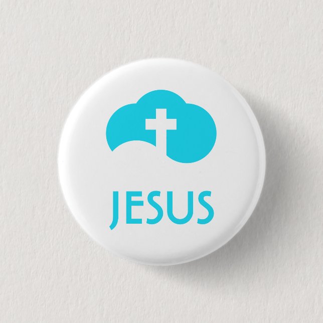 Cloud Cross 3 Cm Round Badge (Front)
