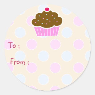 Cloud Cupcake Gift Tag Sticker