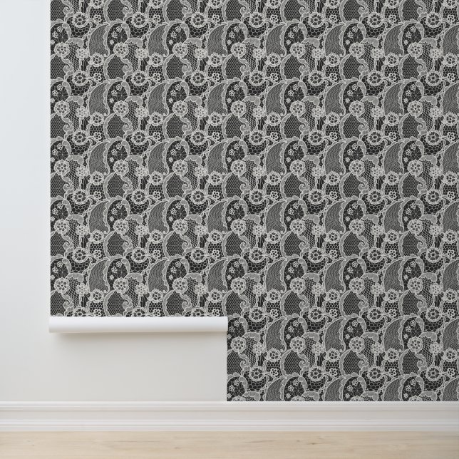 Cloud Dance Lace on Black Wallpaper (Application)