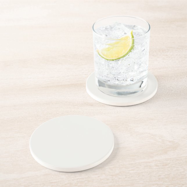 Cloud Dancer Colour Off-white Neutral Grey Plain  Coaster (Side)