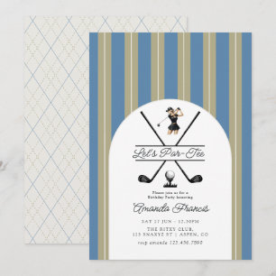 Cloud Dancer, Sage Green & Dusty Blue Ladies Golf  Invitation