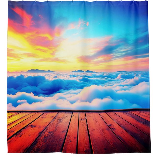 Cloud Design Shower Curtain (Front)
