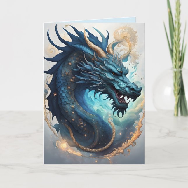 cloud dragon greeting card (Front)