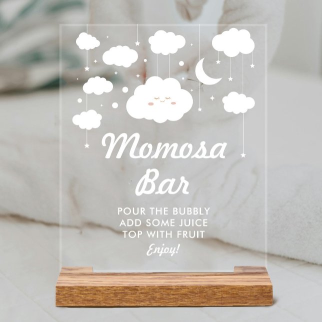 Cloud Dreamy Baby Shower Momosa Bar   Acrylic Sign (Creator Uploaded)