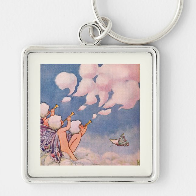 Cloud Faeries Making Clouds Key Ring (Front)