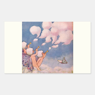 Cloud Faeries Making Clouds Rectangular Sticker