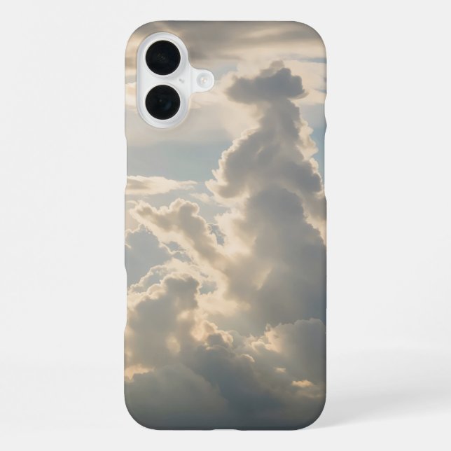 Cloud formations in soft white and grey iPhone case (Back)
