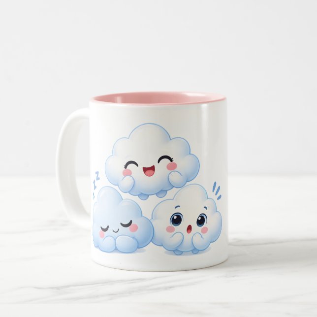 Cloud Friends Trio Two-Tone Coffee Mug (Front Left)