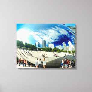 Cloud Gate (The Bean)   Chicago in Colour Landscap Canvas Print