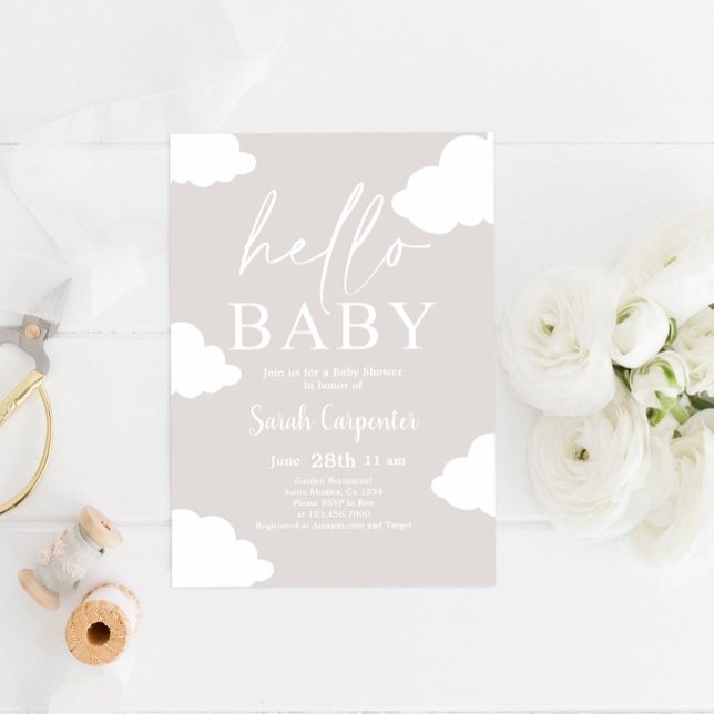 Cloud Minimalist Baby Shower Invitation (Creator Uploaded)