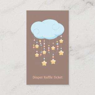 Cloud Mobile Baby Shower Diaper Raffle Ticket Enclosure Card