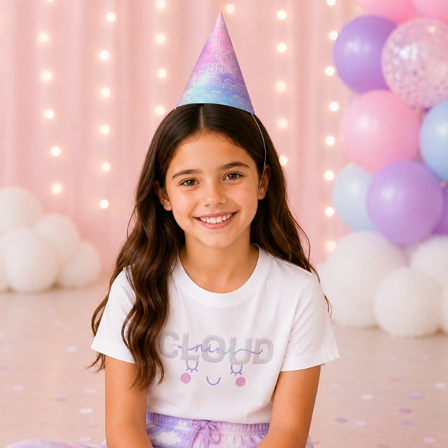 Cloud Nine 9th Birthday Party Hat – Watercolor Pas (Whimsical pastel party hats

)
