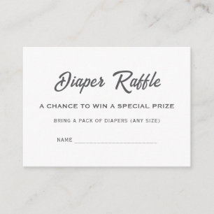 Cloud Nine Baby Shower Diaper Raffle Name Enclosure Card