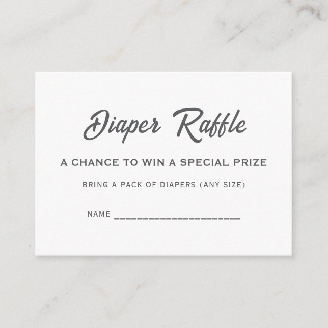 Cloud Nine Baby Shower Diaper Raffle Name Enclosure Card (Front)