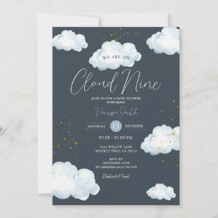 Cloud Nine Baby Shower Neutral Little Cloud Invitation