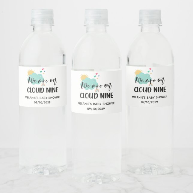 Cloud Nine Baby Shower  Water Bottle Label (Bottles)
