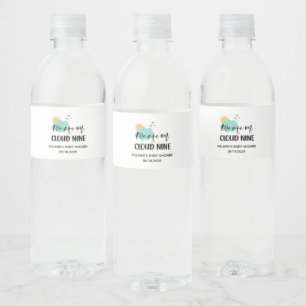 Cloud Nine Baby Shower Water Bottle Label
