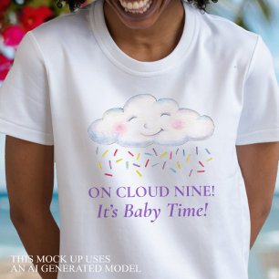 Cloud Nine Baby shower watercolor mother to be T-Shirt