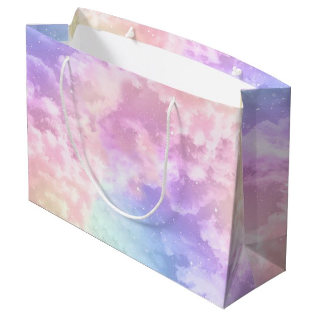 Cloud Nine Birthday Gift Bag – Large Pastel Sky Wa (Back Angled)