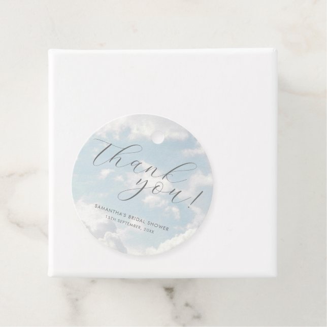 Cloud Nine Blue Cloudy Sky Elegant Bridal Shower  Favour Tags (In Situ)