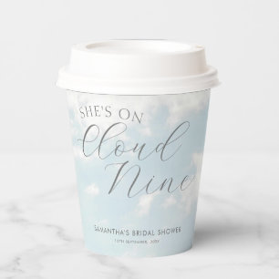 Cloud Nine Blue Cloudy Sky Modern Bridal Shower Paper Cups