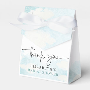 Cloud Nine Blue White Bridal Shower thank you Favour Box