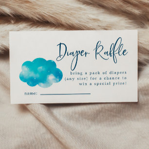 Cloud Nine Boy Diaper Raffle Ticket Enclosure Card