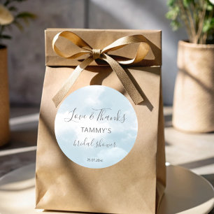 Cloud nine bridal shower favour gift classic round sticker