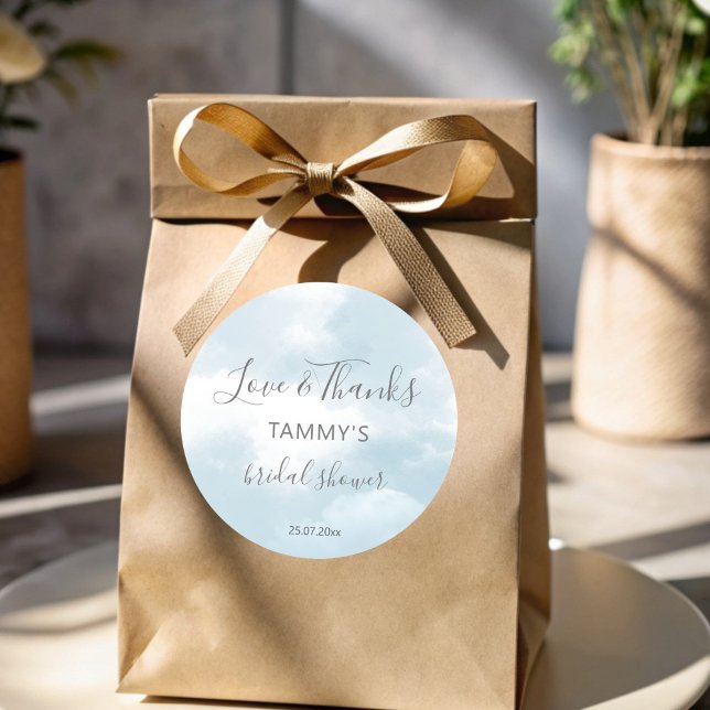 Cloud nine bridal shower favour gift classic round sticker (Cloud nine bridal shower favor gift classic round sticker)