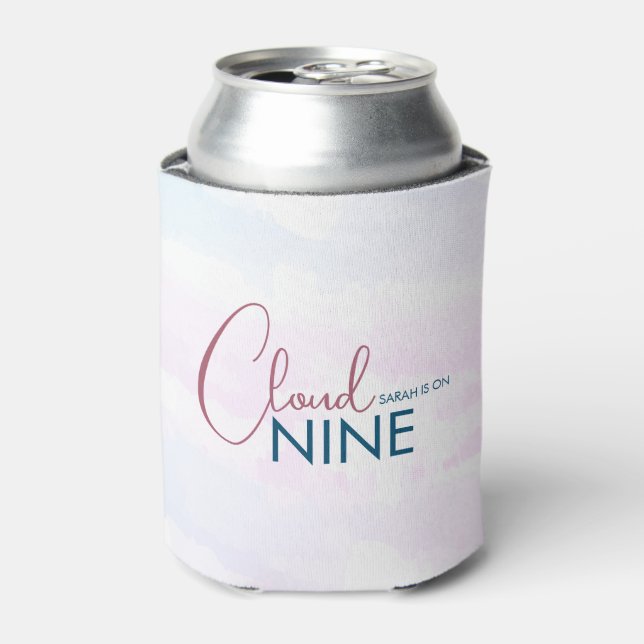 Cloud Nine Bridal Shower Modern Can Cooler (Can Front)