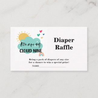 Cloud Nine  Diaper Raffle Baby Shower Card