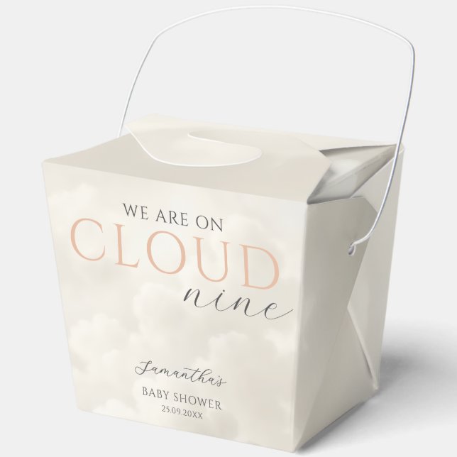 Cloud Nine Elegant Baby Shower Favour Box (Front)
